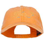 Mermaid Outline Embroidered Washed Cotton Cap