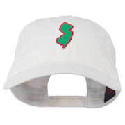 New Jersey State Map Embroidered Washed Cotton Cap