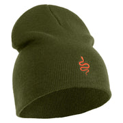 Corn Snake Embroidered 8 inch Acrylic Short Blank Beanie - Olive OSFM