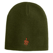 Corn Snake Embroidered 8 inch Acrylic Short Blank Beanie - Olive OSFM