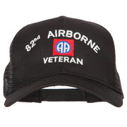 82nd Airborne Veteran Embroidered Solid Cotton Mesh Pro Cap