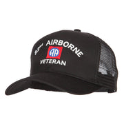 82nd Airborne Veteran Embroidered Solid Cotton Mesh Pro Cap