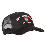 82nd Airborne Veteran Embroidered Solid Cotton Mesh Pro Cap