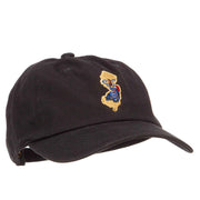 New Jersey State Flag Map Embroidered Unstructured Washed Cap