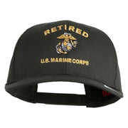 Retired US Marine Corps Embroidered Solid Cotton Twill Pro Style Cap - Charcoal OSFM