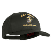 Retired US Marine Corps Embroidered Solid Cotton Twill Pro Style Cap - Charcoal OSFM