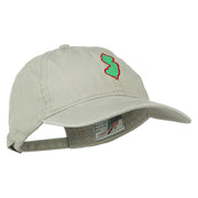 New Jersey State Map Embroidered Washed Cotton Cap