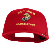 Retired US Marine Corps Embroidered Solid Cotton Twill Pro Style Cap - Red OSFM