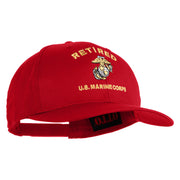 Retired US Marine Corps Embroidered Solid Cotton Twill Pro Style Cap - Red OSFM