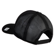 Veteran US Marine Corps Embroidered Solid Cotton Twill Mesh Prostyle Cap - Black OSFM