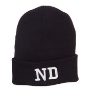 ND North Dakota Embroidered Long Beanie