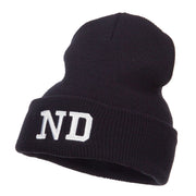 ND North Dakota Embroidered Long Beanie