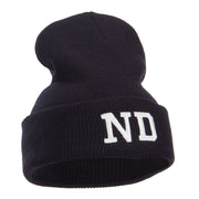 ND North Dakota Embroidered Long Beanie