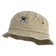 Giant Stag Beetle Embroidered Washed Hats - Beige M-L