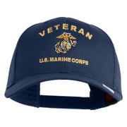 Veteran US Marine Corps Embroidered Solid Cotton Twill Mesh Prostyle Cap - Navy OSFM