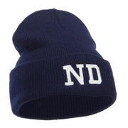 ND North Dakota Embroidered Long Beanie