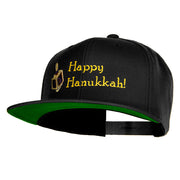 Hanukkah Dreidel Embroidered Wool Blend Snapback Cap