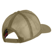 Veteran US Marine Corps Embroidered Solid Cotton Twill Mesh Prostyle Cap - Khaki OSFM