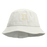 Gemini Astrology Embroidered Pigment Dyed Bucket Hat - White OSFM