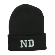 ND North Dakota Embroidered Long Beanie