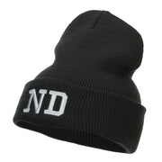 ND North Dakota Embroidered Long Beanie