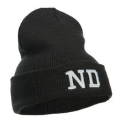 ND North Dakota Embroidered Long Beanie