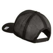 Veteran US Marine Corps Embroidered Solid Cotton Twill Mesh Prostyle Cap - Charcoal OSFM