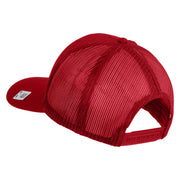 Veteran US Marine Corps Embroidered Solid Cotton Twill Mesh Prostyle Cap - Red OSFM