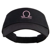 Libra Astrology Embroidered Cotton Twill Sun Visor - Black OSFM