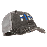 Finland FIN Flag Embroidered Low Profile Cotton Mesh Cap