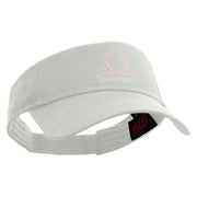 Libra Astrology Embroidered Cotton Twill Sun Visor - White OSFM