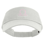 Libra Astrology Embroidered Cotton Twill Sun Visor - White OSFM