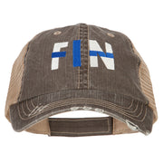 Finland FIN Flag Embroidered Low Profile Cotton Mesh Cap