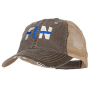 Finland FIN Flag Embroidered Low Profile Cotton Mesh Cap