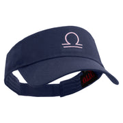 Libra Astrology Embroidered Cotton Twill Sun Visor - Navy OSFM