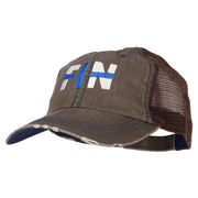 Finland FIN Flag Embroidered Low Profile Cotton Mesh Cap