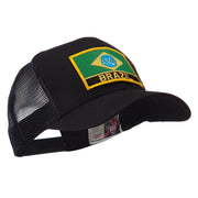 North and South America Flag Letter Patched Mesh Cap