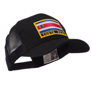 North and South America Flag Letter Patched Mesh Cap