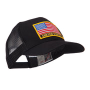 North and South America Flag Letter Patched Mesh Cap