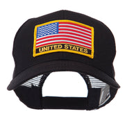 North and South America Flag Letter Patched Mesh Cap