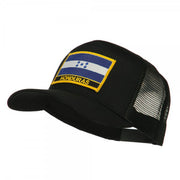 North and South America Flag Letter Patched Mesh Cap