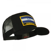 North and South America Flag Letter Patched Mesh Cap