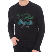 Alaskan Northern Lights Graphic Long Sleeve Crewneck Tee