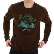 Alaskan Northern Lights Graphic Long Sleeve Crewneck Tee