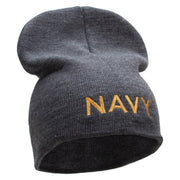 Licensed Navy Military Embroidered Short Beanie Made in USA