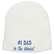 Number 1 Dad In The World Embroidered Short Beanie