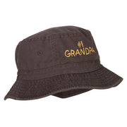 Number 1 Grandpa Embroidered Bucket Hat