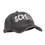 Halloween Scream Embroidered Washed Cap