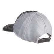Walleye Fishing Embroidered Cotton Mesh Cap - Black OSFM