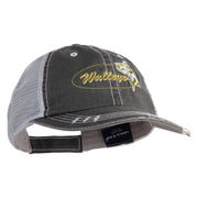 Walleye Fishing Embroidered Cotton Mesh Cap - Black OSFM